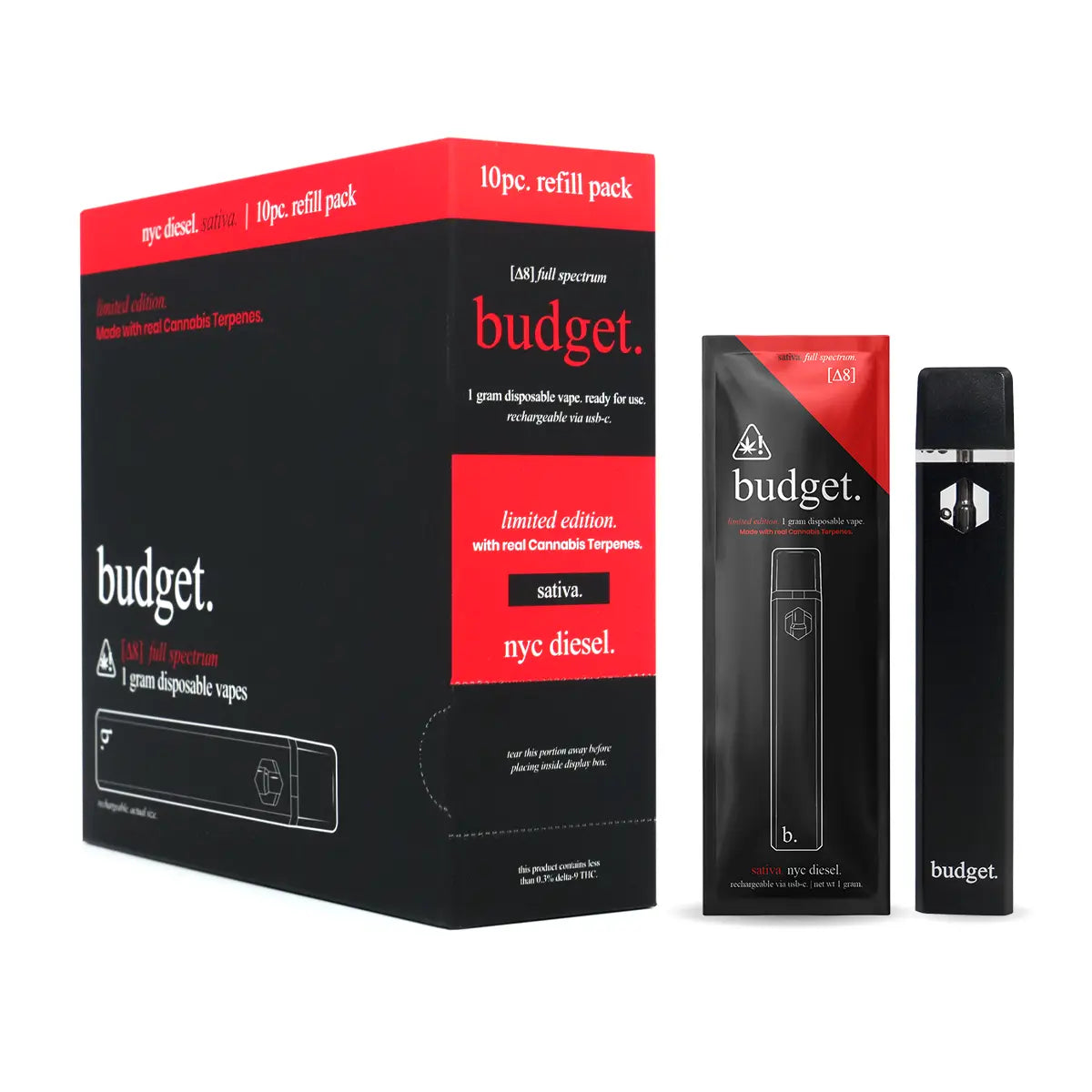 Delta 8 Pens - NYC Diesel Vape Pens - Budget Brand THC Vape 10 Piece Box