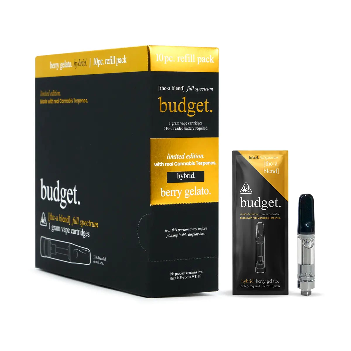 THC-A Full Spec Vape Carts - Berry Gelato - Best Hybrid THC-A Vape Carts