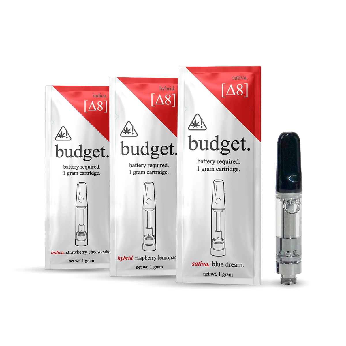 3pc Flavor Pack of 1 Gram Delta-8 THC Vape Cartridge