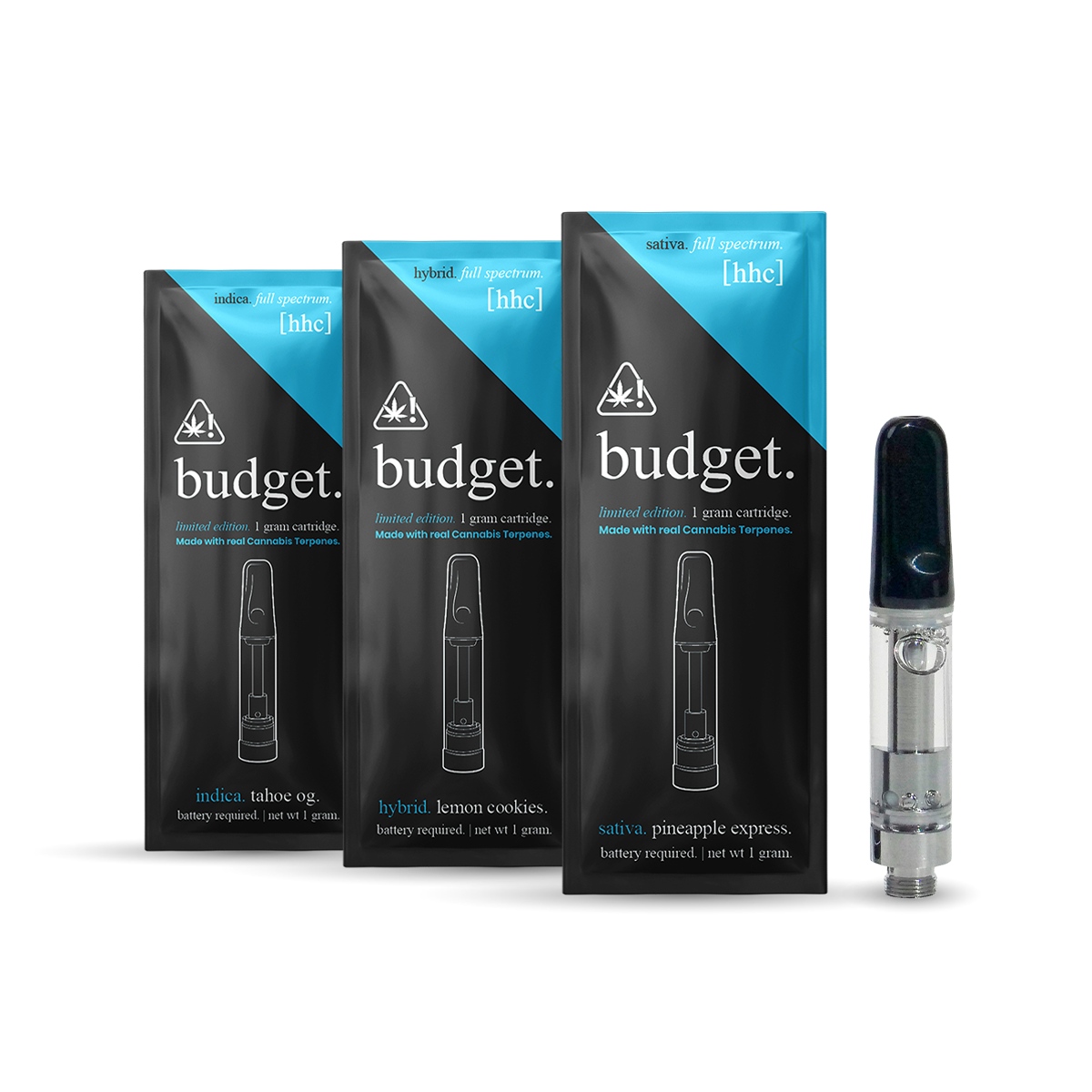 3pc Flavor Pack of 1 Gram HHC Full Spectrum Vape Cartridge