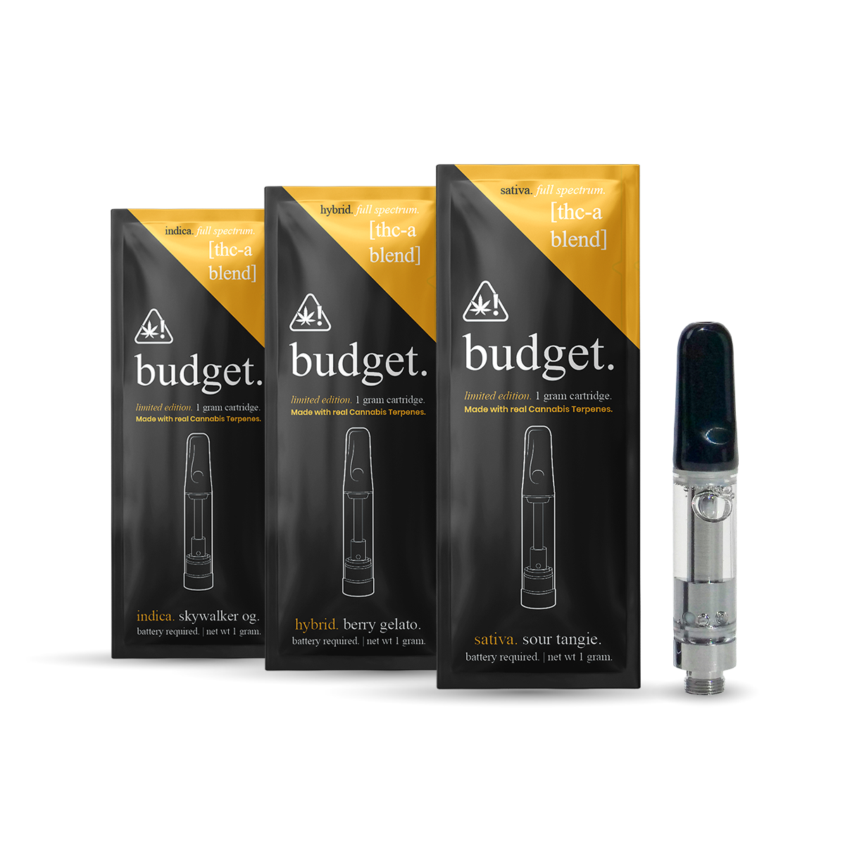 3pc Flavor Pack of 1 Gram THC-A Blend Full Spectrum Vape Cartridge