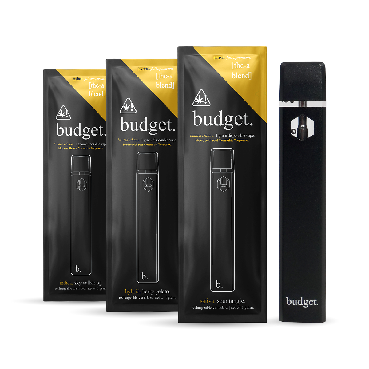 3pc Flavor Pack of 1 Gram THC-A Blend Full Spectrum Vape Pen